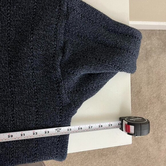 navy blue vintage 90s chunky cotton acrylic knit sweater essential basic skate - Picture 7 of 8